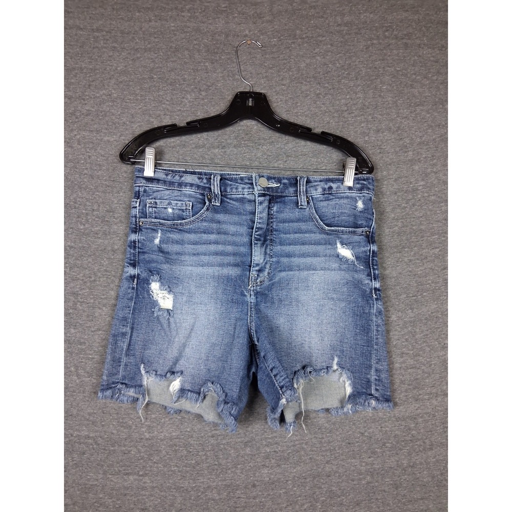 BKE‎ Womens Short 29 Blue Denim Cut Off Raw Hem Jort Distressed Street Casual